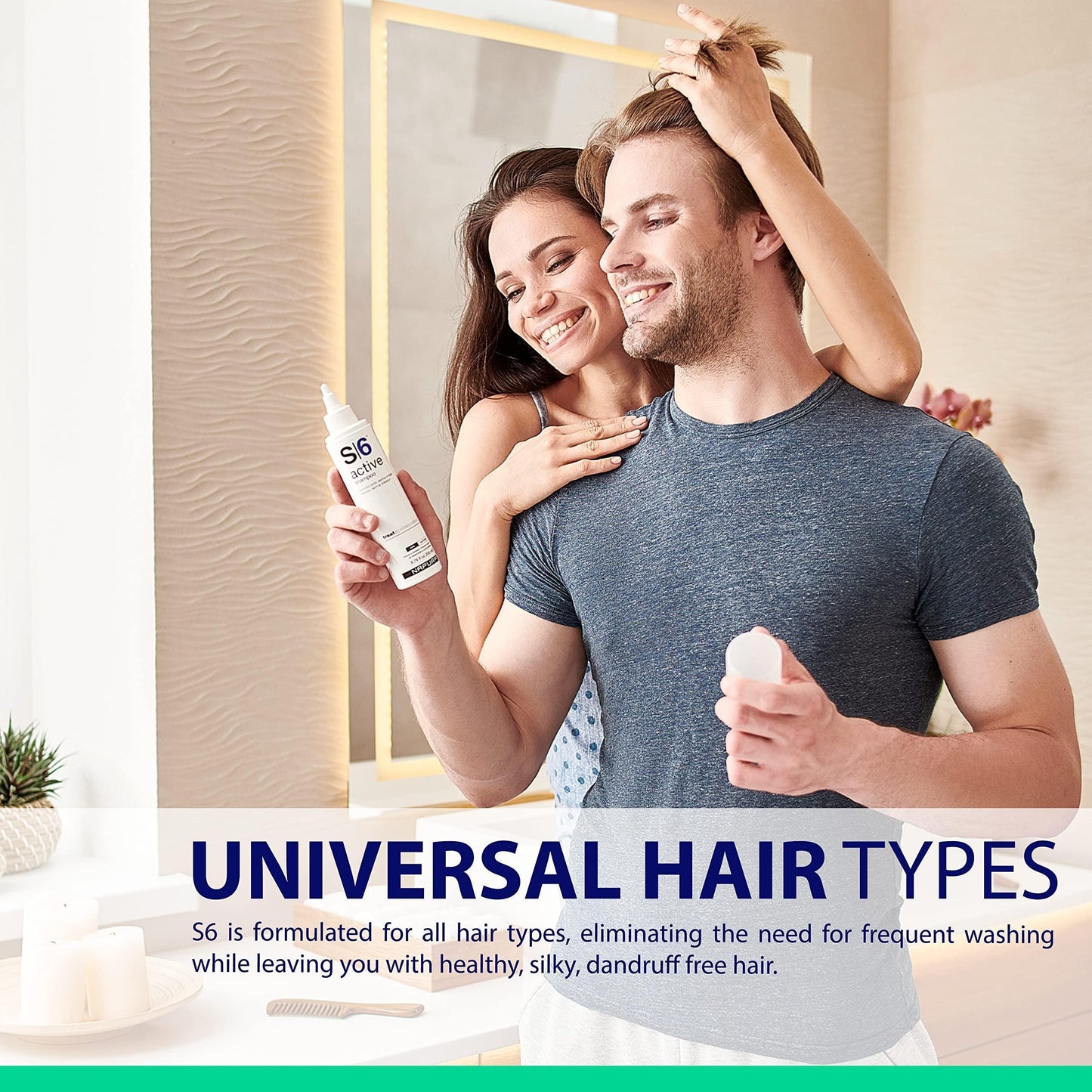 S6 Active Professional anti Dandruff Shampoo with Tea Tree Oil 1% Pyrithione Zinc and 5% Salicylic Acid Natural Itchy Scalp Treatment (13.53 Fl Oz) for Men and Women