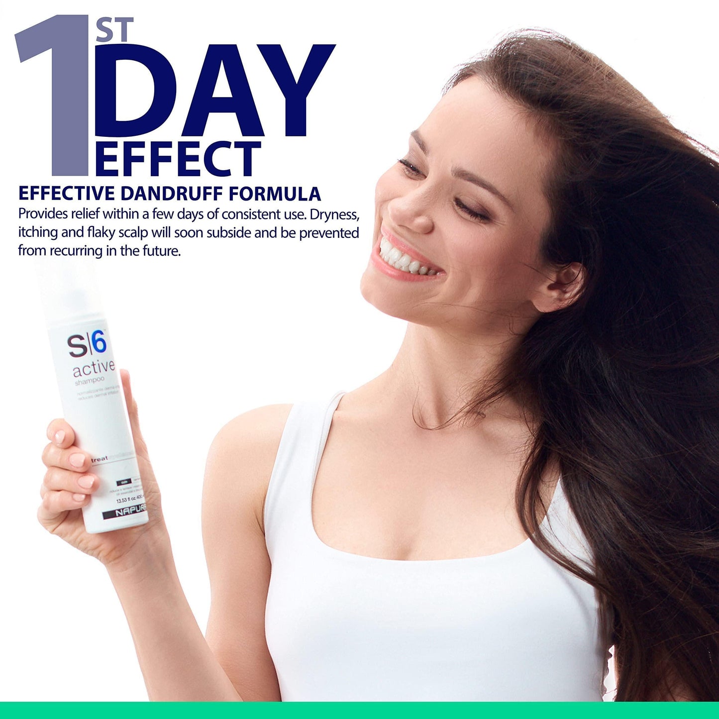S6 Active Professional anti Dandruff Shampoo with Tea Tree Oil 1% Pyrithione Zinc and 5% Salicylic Acid Natural Itchy Scalp Treatment (13.53 Fl Oz) for Men and Women