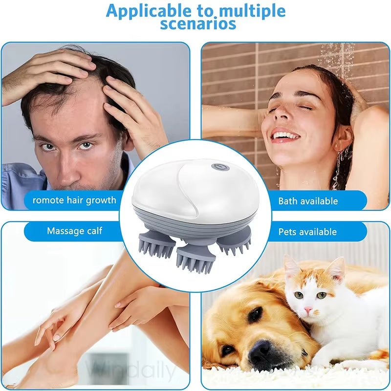 Electric Scalp Head Massager - Deep Tissue Massager for both Pets & People