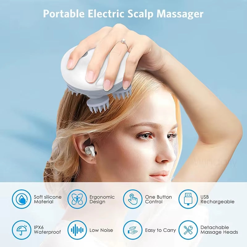 Electric Scalp Head Massager - Deep Tissue Massager for both Pets & People
