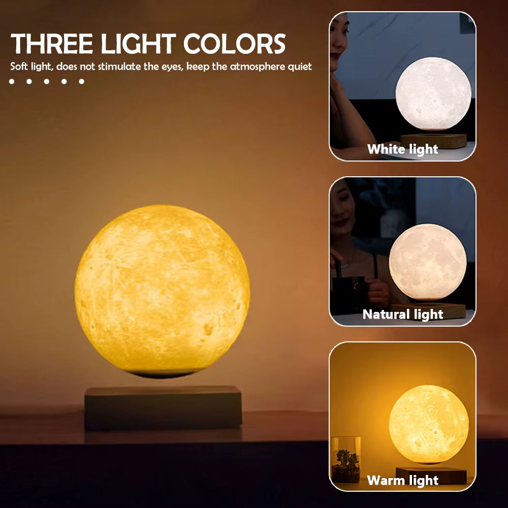 Novelty Levitating Moon Night Light 360° Rotation Magnetic Floating