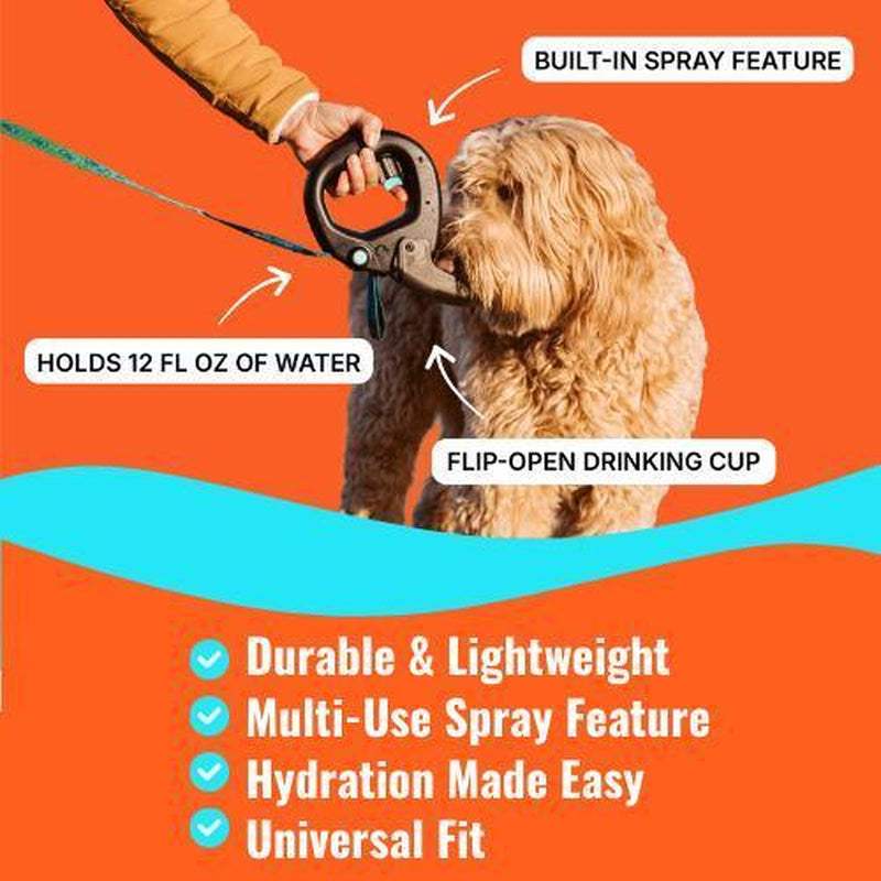 Dog Water Bottle with Flip Open Cup - Water Dispenser Grip Contains 12 Fl Oz Water