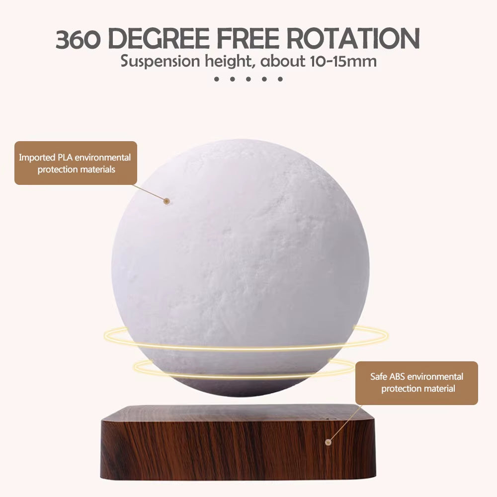 Novelty Levitating Moon Night Light 360° Rotation Magnetic Floating