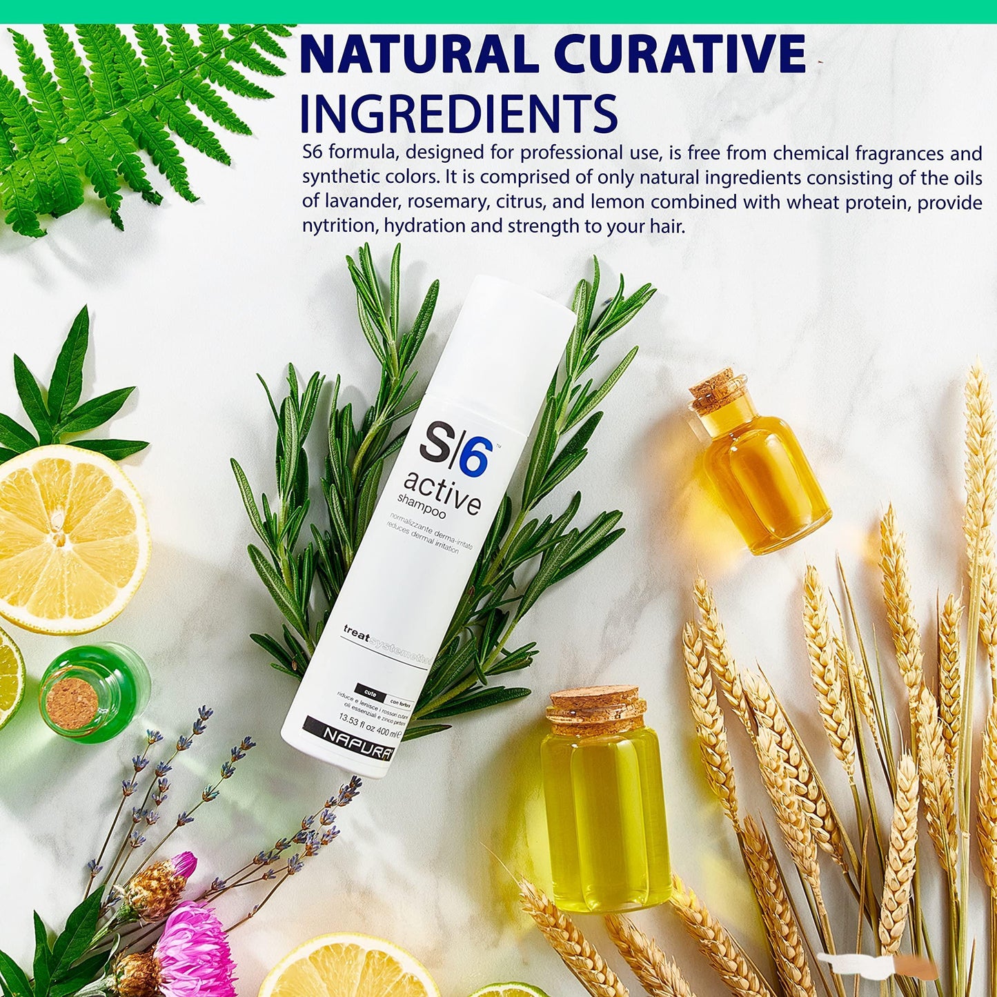 S6 Active Professional anti Dandruff Shampoo with Tea Tree Oil 1% Pyrithione Zinc and 5% Salicylic Acid Natural Itchy Scalp Treatment (13.53 Fl Oz) for Men and Women
