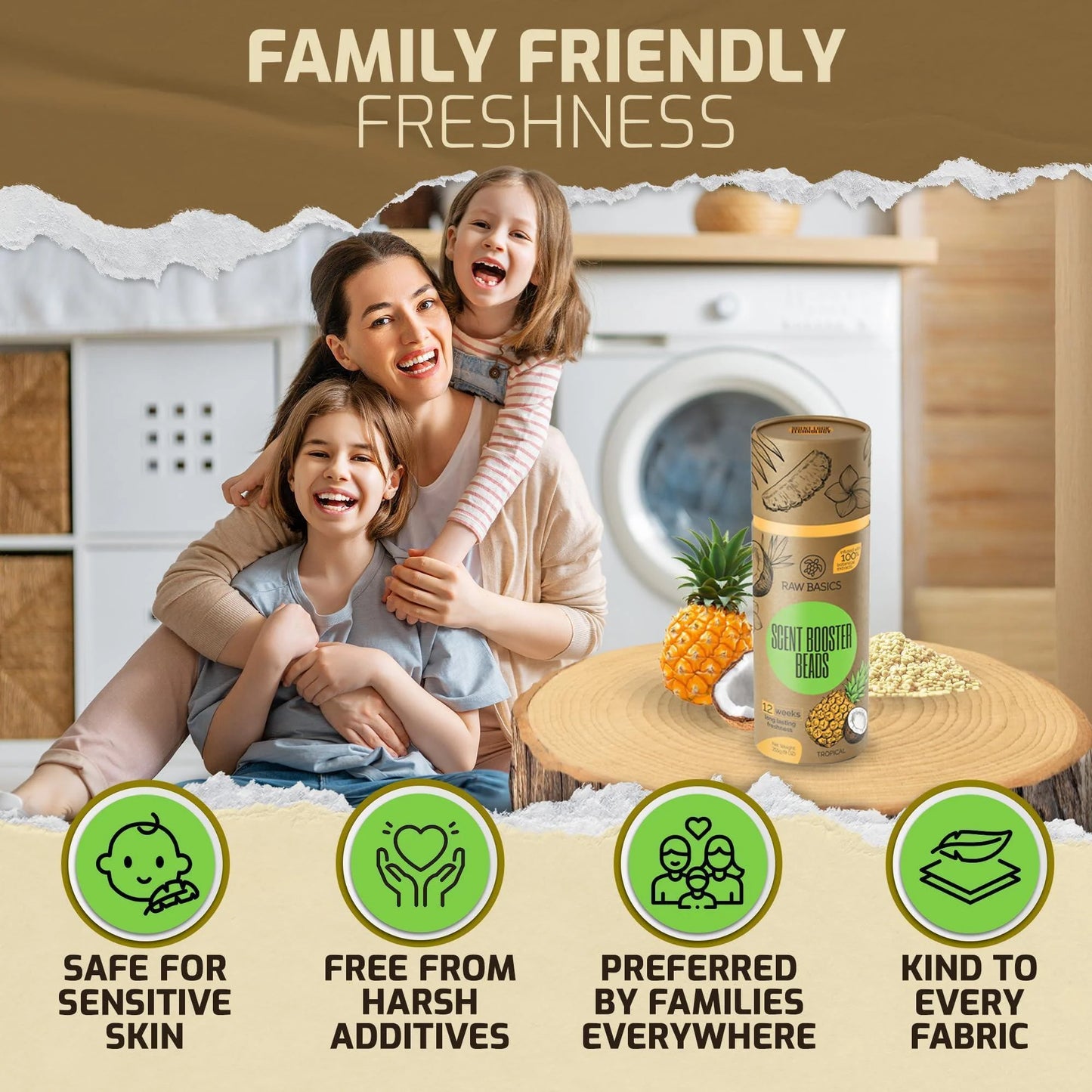Laundry Scent Boosters with Tropical Aroma Washer Beads and Deodorizer Fragrance Essentials
