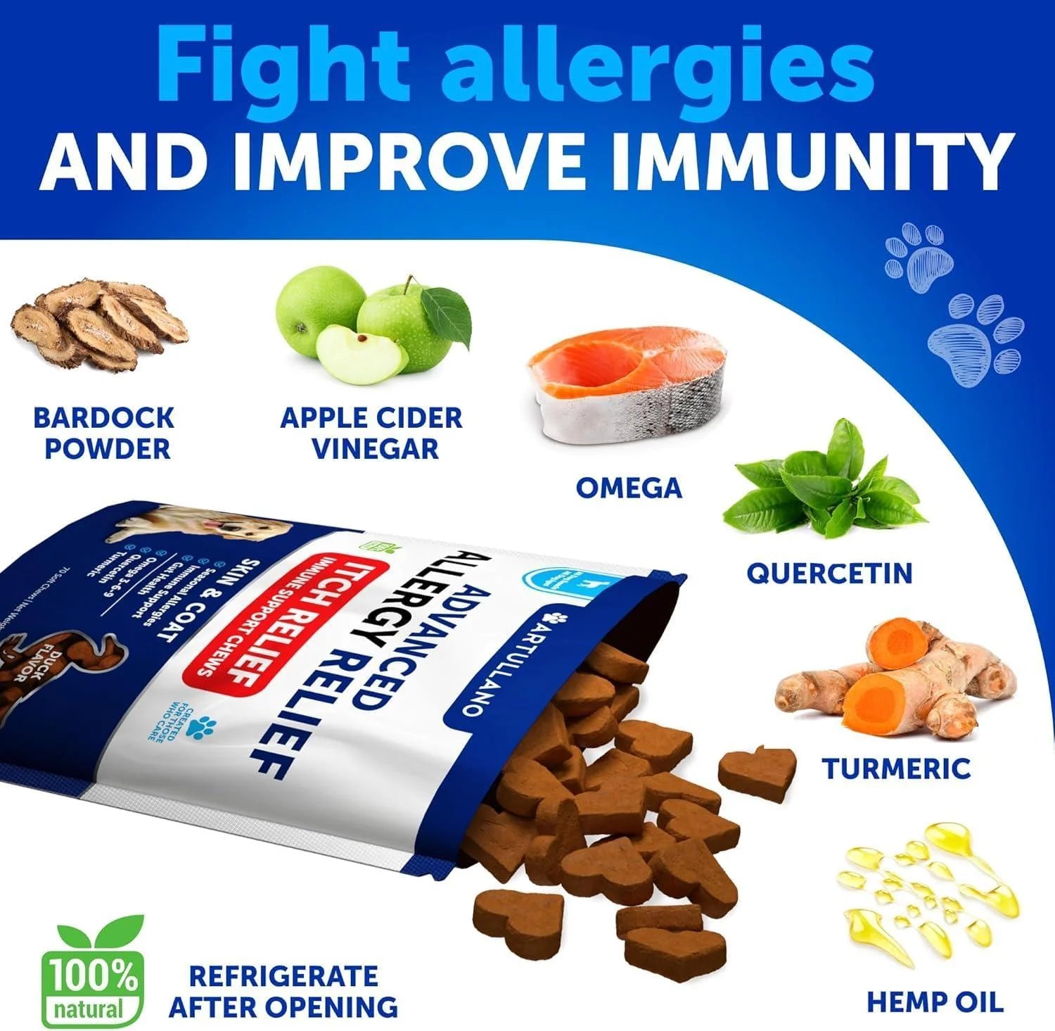 Dog Allergy Relief Chews - Itching Skin Relief for Dogs 