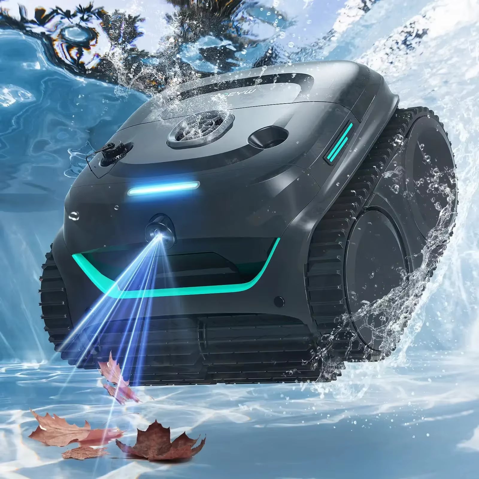 Wireless Robot Swimming Pool Cleaner with AI Vision and Self-Learning Technology, 80° Dual-Layer Filtration, 180 Minutes Runtime, Suitable for Areas up to 200㎡
