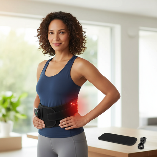 Cordless Heated Massager - Pad Red Light Massager with Waist Belt, 102 Red Light Beads 